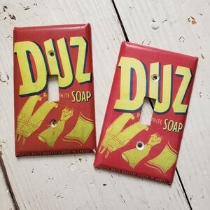 Retro Vintage DUZ Soap Decorative Light Switch Plate Set of 2